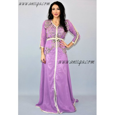 Caftan coupe sirène lilas