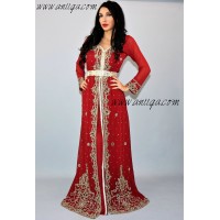 Takchita style sari rouge et doré