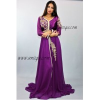 Robe caftan cloche violet