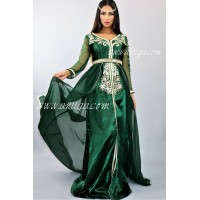 Caftan moderne cristal vert royal