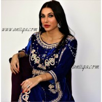 Caftan velour moderne col bateau 2019