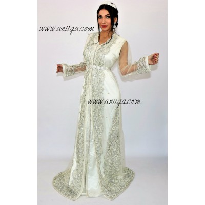 Takchita blanche sari marocain 2019