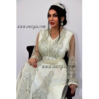 Takchita blanche sari marocain 2019