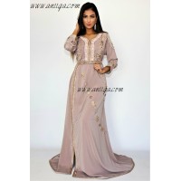 Caftan vieux rose perlé et brodé 2019