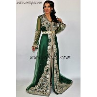 Takchita sari marocain vert royal