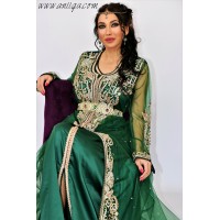 Takchita sari marocain vert royal