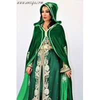 Takchita sari marocain vert royal