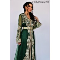 Takchita sari marocain vert royal