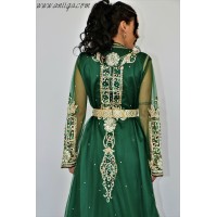 Takchita sari marocain vert royal