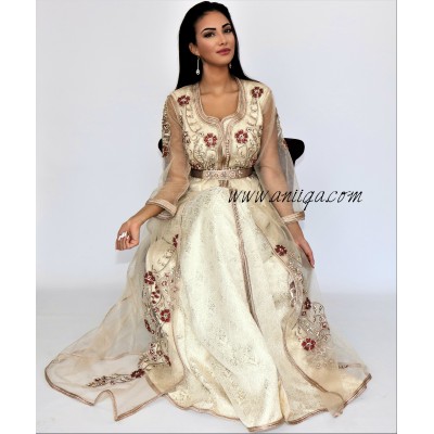 Caftan moderne brocard et tulle 2019