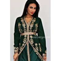 takchita moderne 2019,caftan haute couture 2019,caftan vert royal,caftan chic,caftan ,takchita