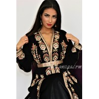 caftan noir,caftan simple pas cher,takchita en ligne,vente caftan,caftan simple perlé