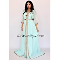 Caftan moderne vert eau cloche