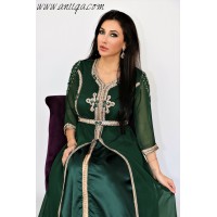 Caftan moderne vert royal cloche