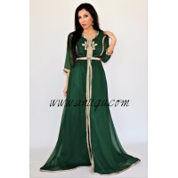 Caftan moderne vert royal cloche