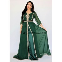 Caftan moderne vert royal cloche