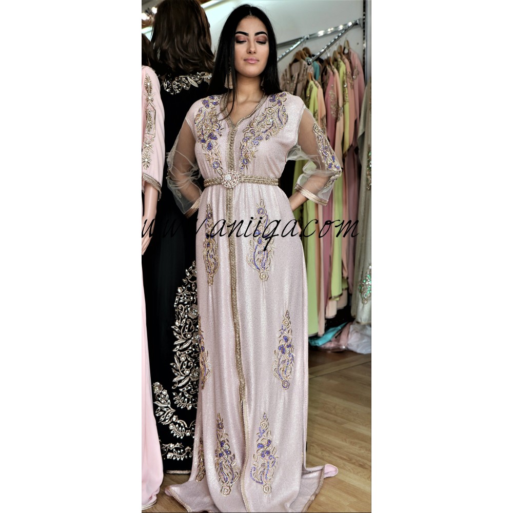 caftan pas cher,takchita pas cher,caftan satin ,caftan rose,caftan 2019 pas cher,caftan mode 2019,caftan de luxe,caftan haut de 