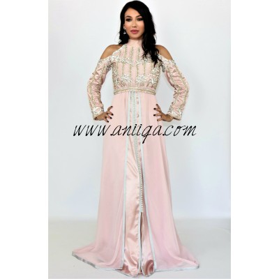 Caftan moderne rose poudré