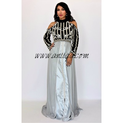 Caftan moderne gris et noir