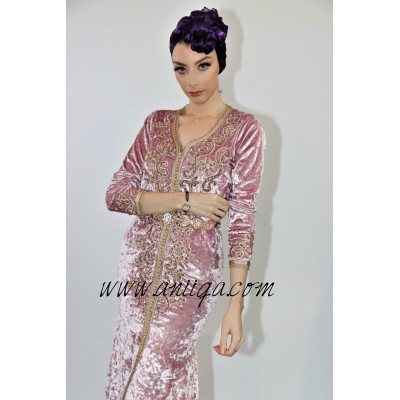 Caftan moderne sirène rose