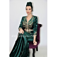 Caftan moderne sirène vert royal