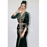 Caftan moderne sirène vert royal