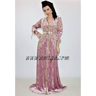 Caftan velours rose 2020