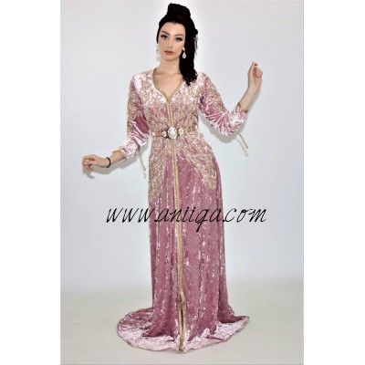 Caftan velours rose 2020