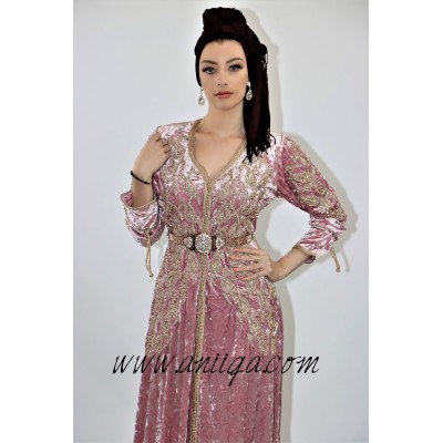 Caftan velours rose 2020