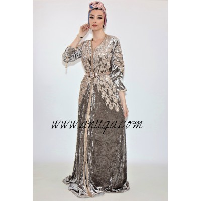 Caftan velours gris argenté 2020