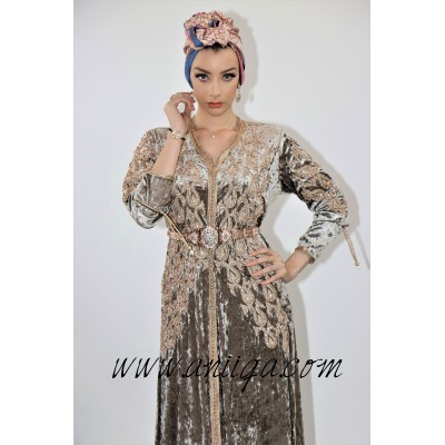 Caftan velours gris argenté 2020