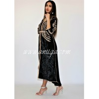 Caftan mini velours noir