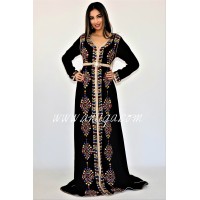 Caftan moderne arabesque noir