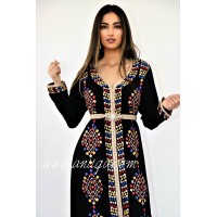 Caftan moderne arabesque noir