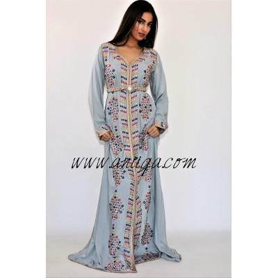 Caftan moderne arabesque gris