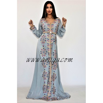 Caftan moderne arabesque gris