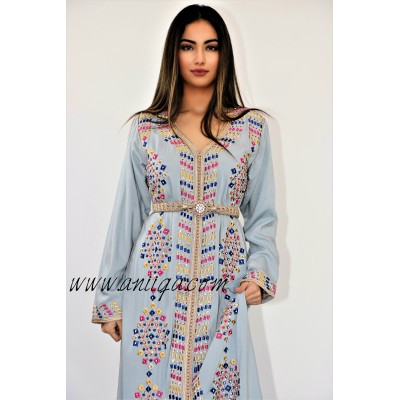 Caftan moderne arabesque gris