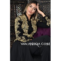 Caftan combinaison noir doré