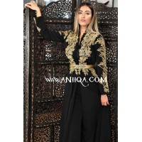 Caftan combinaison noir doré