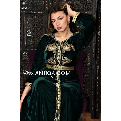 Caftan vert velour moderne 2020