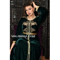 Caftan vert velour moderne 2020