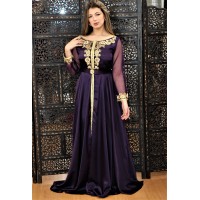 Caftan moderne cristal violet cloche