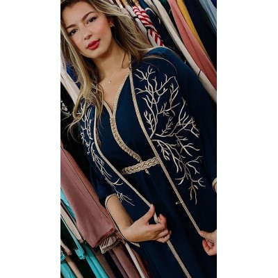 caftan cape bleu nuit