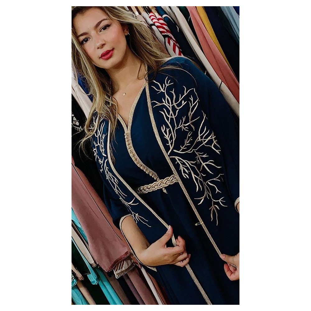 caftan cape bleu nuit