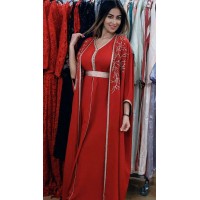 Caftan 2 pièces  damira rouge