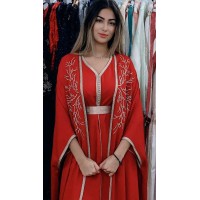 Caftan 2 pièces  damira rouge