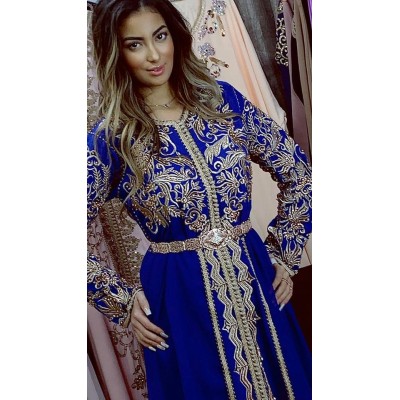 caftan marwa bleu roi