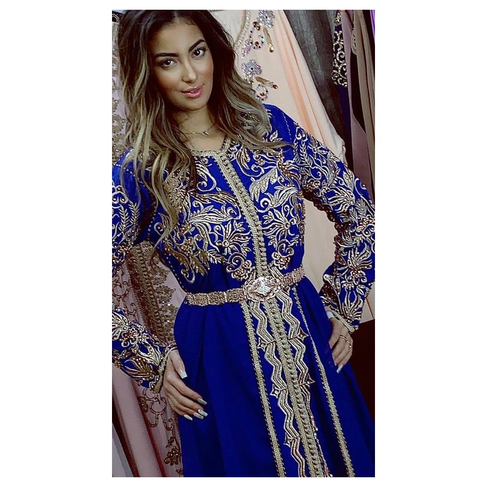 caftan marwa bleu roi