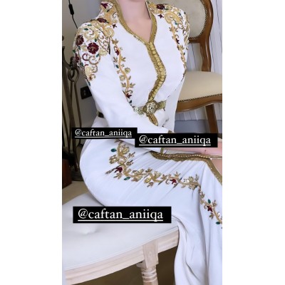 Caftan sirène blanc leila