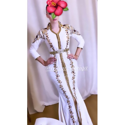 Caftan sirène blanc leila